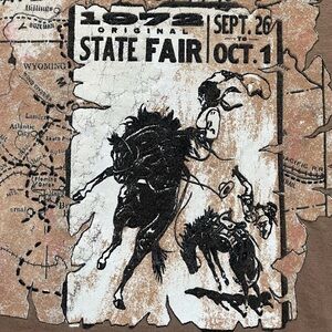 Women’s Vintage Bonjour western style state fair crop top short sleeve tee